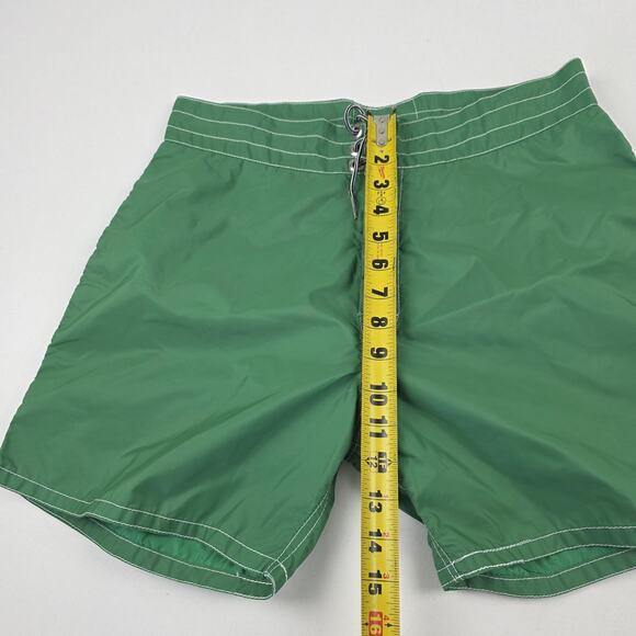 Birdwell Beach Britches Shorts Mens 30 Green Board Swim Trunks Lace Up Surf - Picture 7 of 9